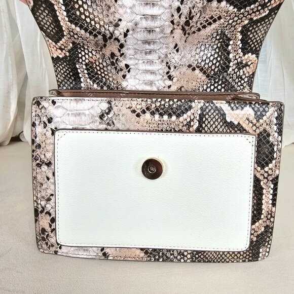Anne Klein Snakeskin Print Top Handle Satchel Crossbody Bag - Picture 10 of 12